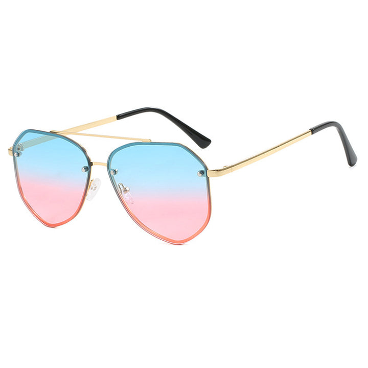 Dame geometrisk solbrille med filigran ramme Luvikno