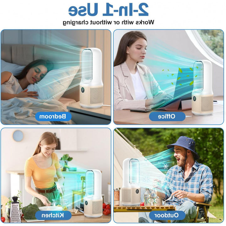 Unisex Turmventilator uten rotorblader med intelligent timer Luvikno
