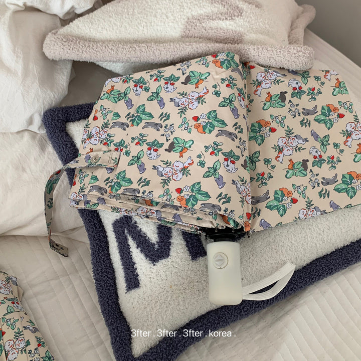 Damer Sammenleggbart Paraply med blomstret Vintage-design Luvikno