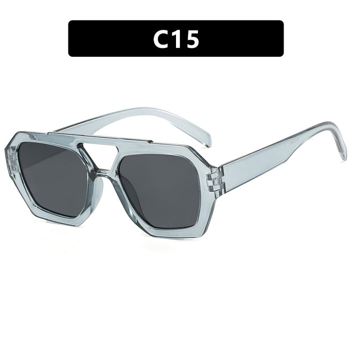 Dame geometrisk solbrille laget av robust plast med polarisert glass Luvikno