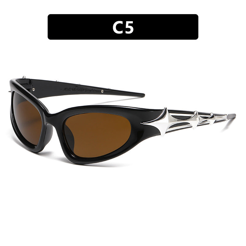 Damer futuristisk solbrille med unikt stjernedesign Luvikno