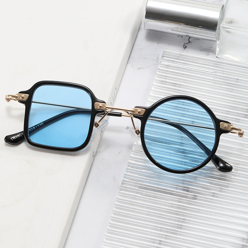 Dame elegant rund hybridbrille med kvadratisk design Luvikno