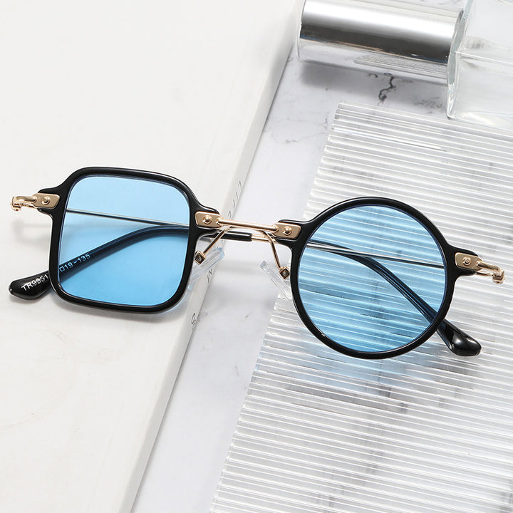Dame elegant rund hybridbrille med kvadratisk design Luvikno
