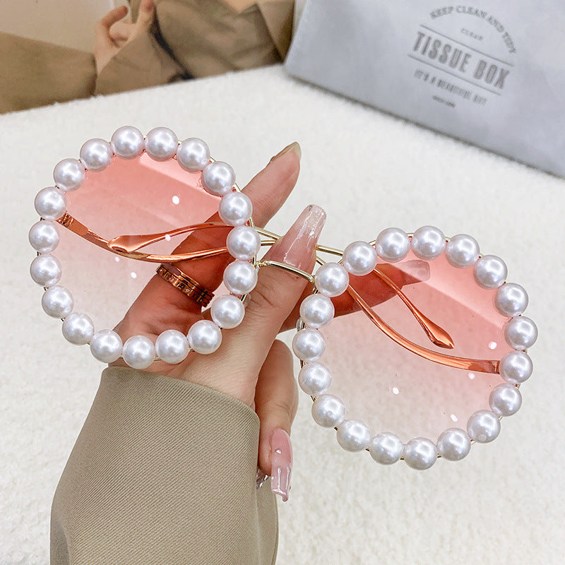 Damer elegant oversized solbriller med stilfull transparent ramme Luvikno