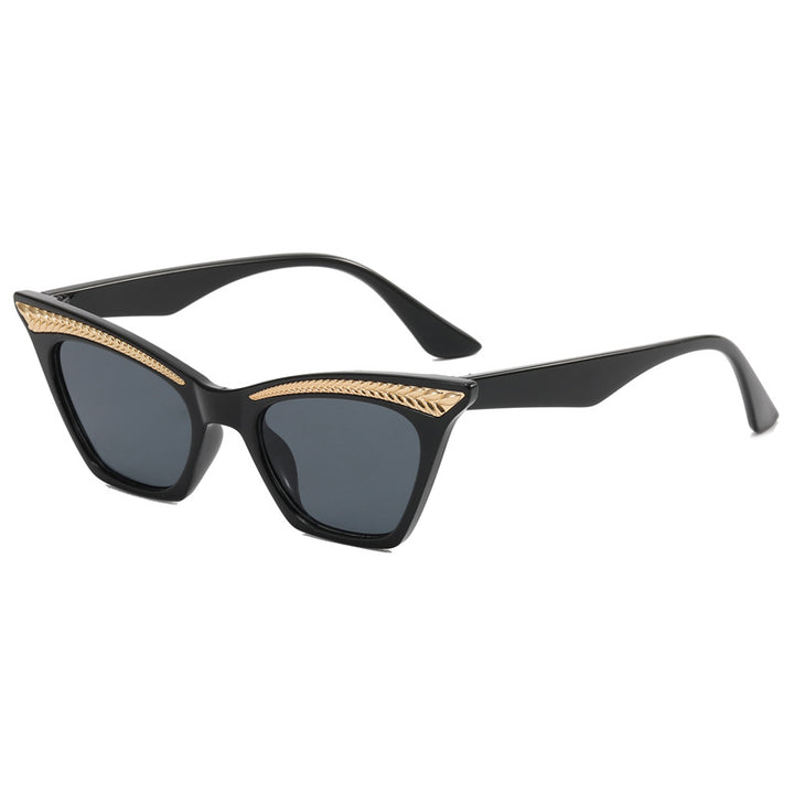 Dame Cat-Eye solbrille med luksuriøs detalj Luvikno