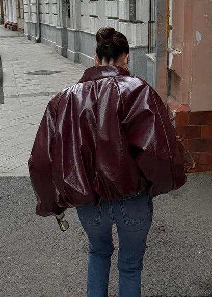 Luvik | Yli koko Kiiltävä keinonahkatakki