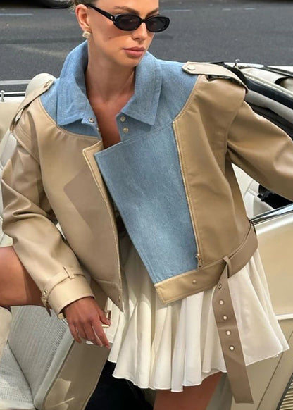 Luvik | Kaksivärinen keinonahkatakki