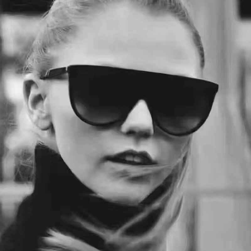 Dame trendy oversized solbriller med stilige transparente rammer Luvikno