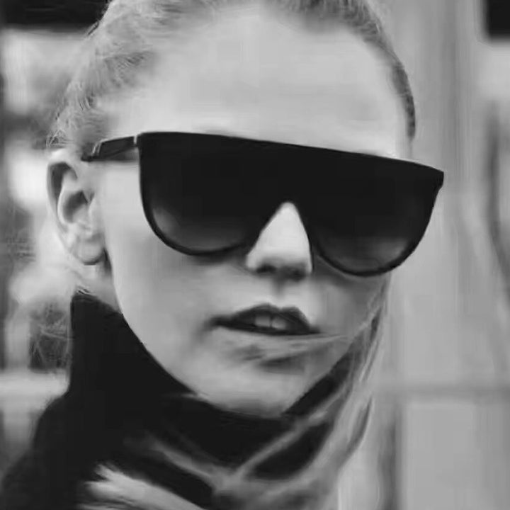 Dame trendy oversized solbriller med stilige transparente rammer Luvikno