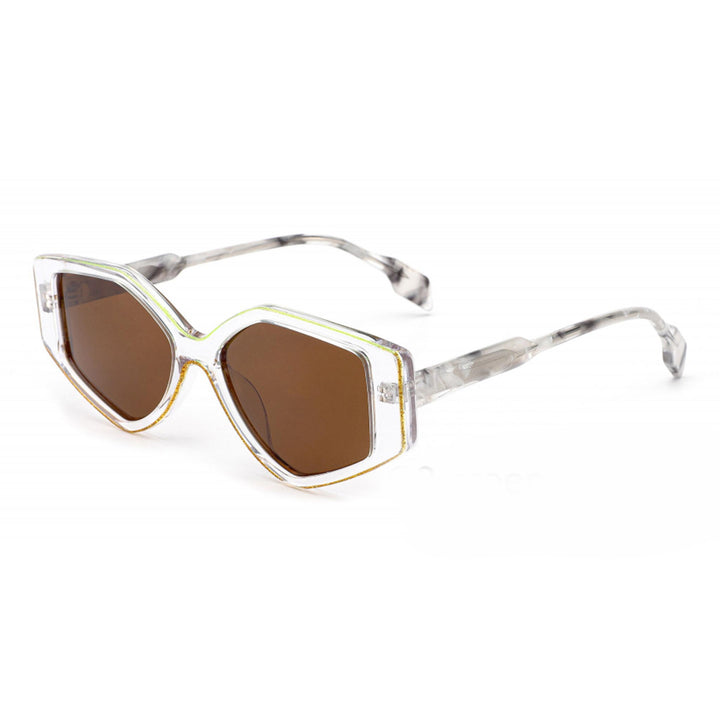 Dame modisk solbrille med unikt skåret design og UV-beskyttelse Luvikno