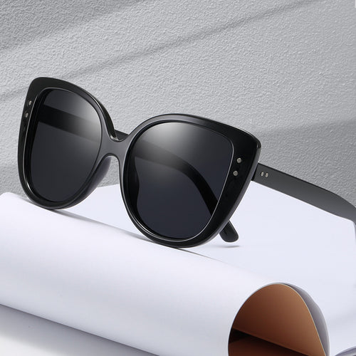 Damer glamorøs oversized solbrille med elegant gjennomsiktig ramme Luvikno