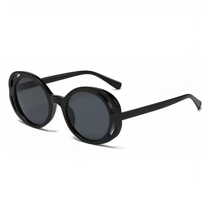 Dame Ovalformet Designer-solbrille med klassisk detalj Luvikno