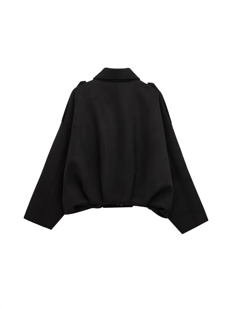 Naisten Ylisuuri Nahkainen Utility Takki Luvik