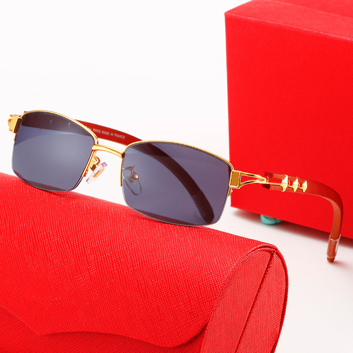 Dame eksklusiv designer solbrille med høyglansbehandlet metallramme og polarisert glass Luvikno