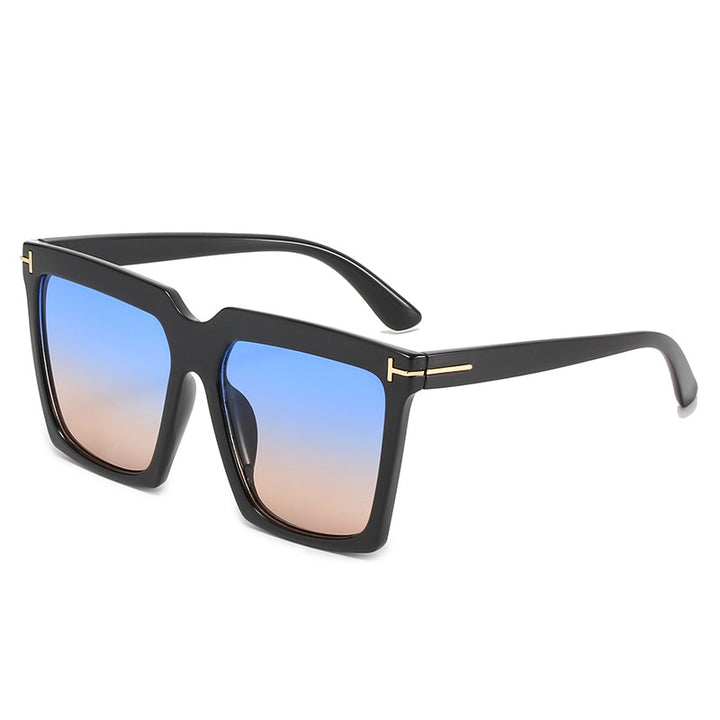 Dame oversized firkantet solbrille med luksuriøse aksenter Luvikno