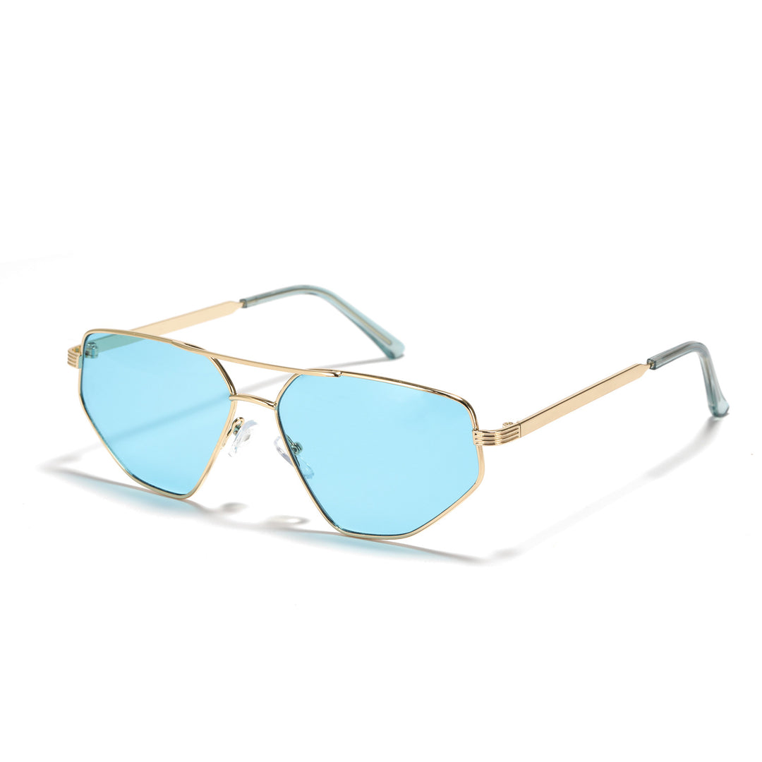 Dame geometrisk solbrille med elegant metallramme Luvikno