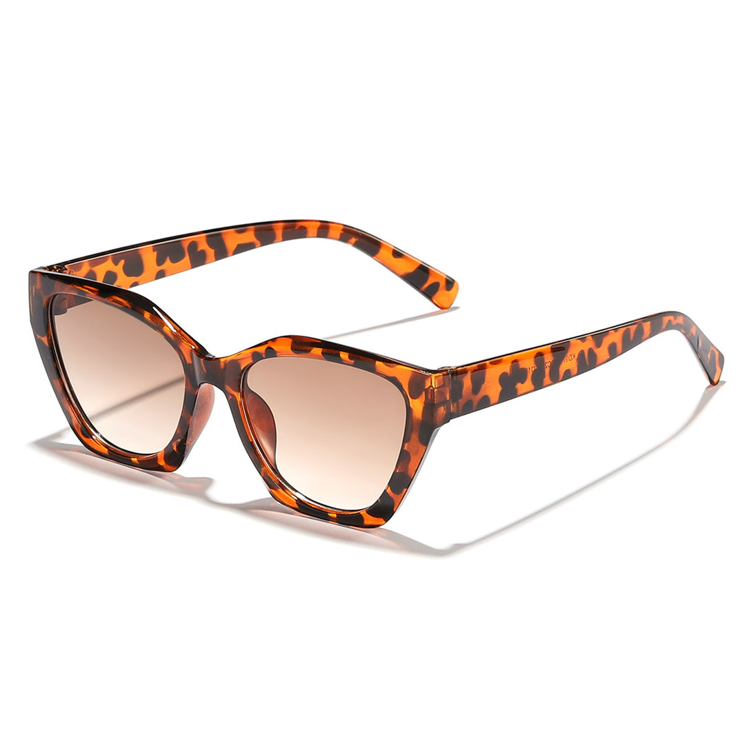 Dame geometrisk solbrille med moderne, hypoallergen plastramme Luvikno