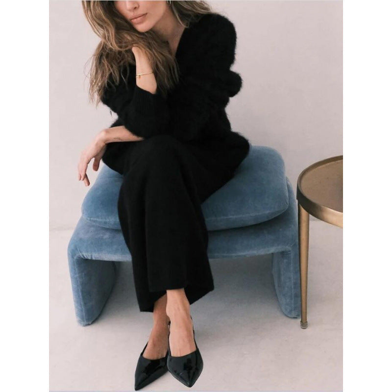 Luvik | Naisten Pehmeä Mohair-neulecardigan