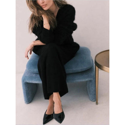 Luvik | Naisten Pehmeä Mohair-neulecardigan