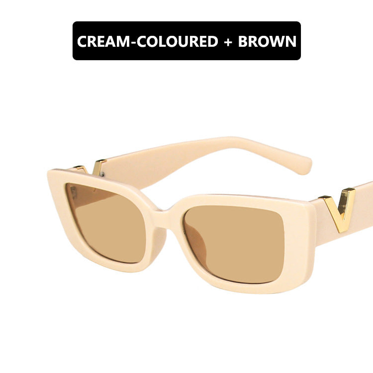 Damer moderne Cat-Eye solbriller med metall detaljer Luvikno