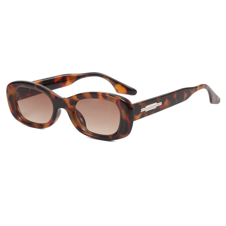 Dame trendy retro-solbriller med bred ramme Luvikno