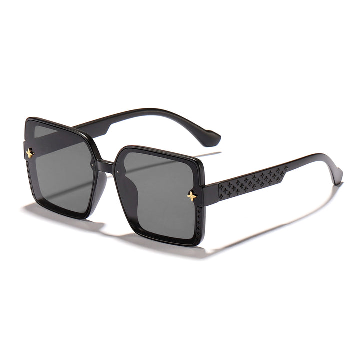 Dame moteriktig firkantet solbrille med dekorert ramme Luvikno