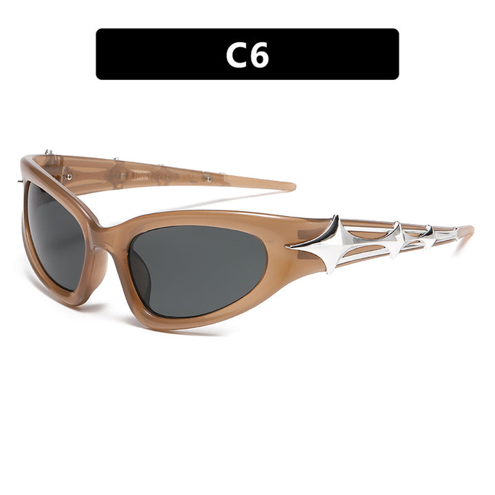 Damer futuristisk solbrille med unikt stjernedesign Luvikno
