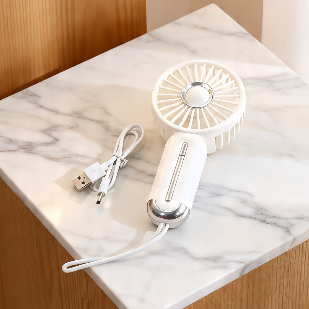 Dame bærbar mini-vifte med USB-ladefunksjon og ergonomisk design Luvikno