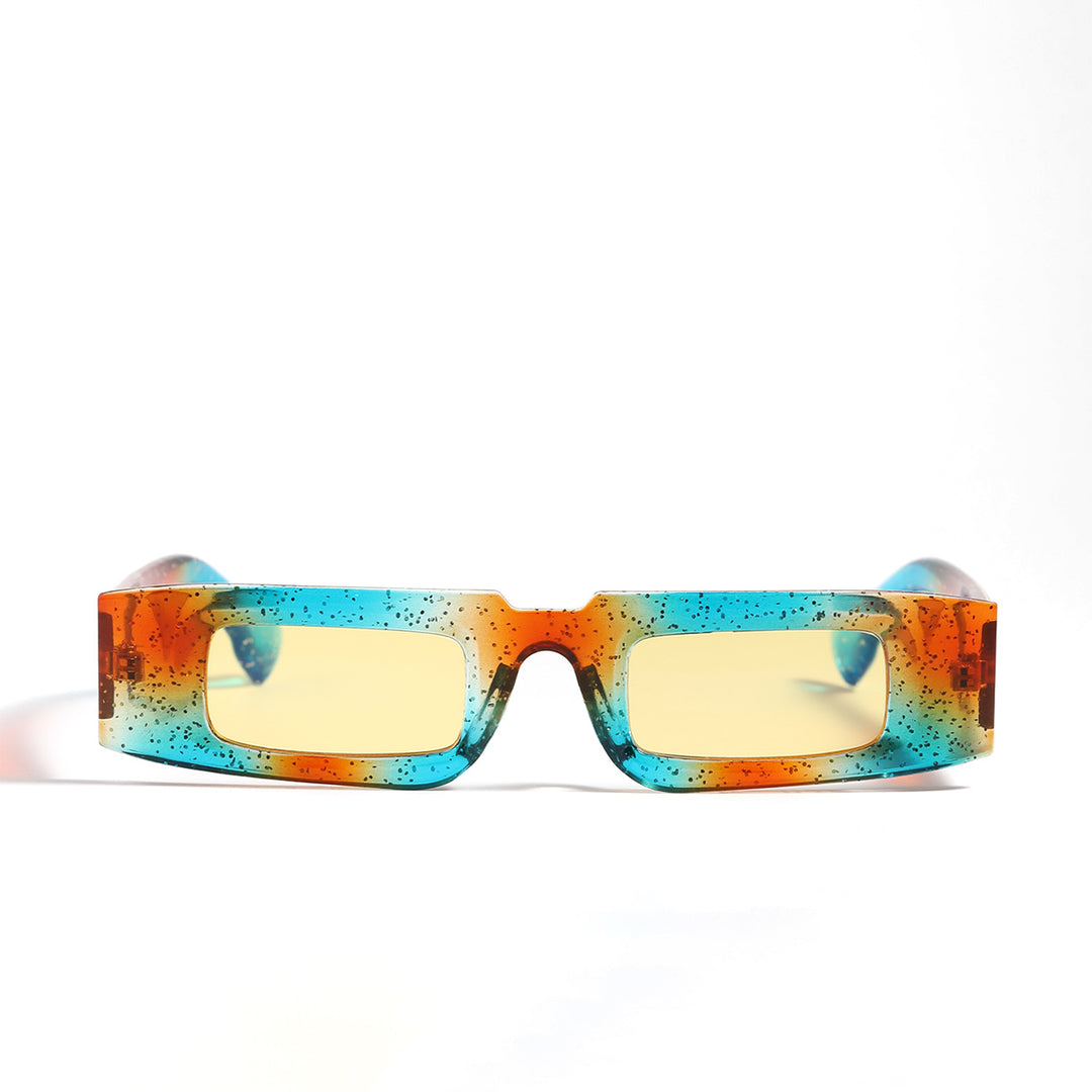 Dame moteriktig geometrisk solbrille med gjennomsiktig ramme og polariserte glass Luvikno