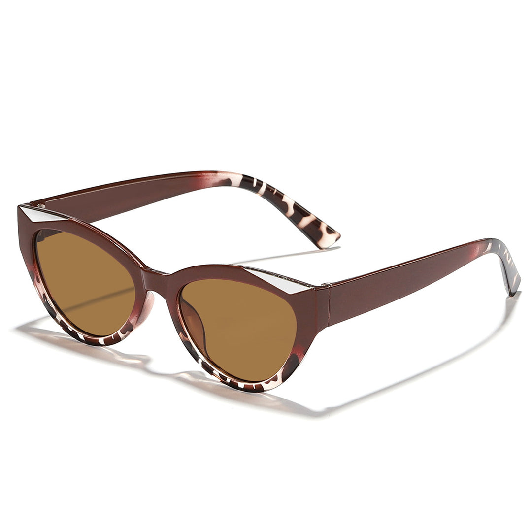 Dame moter Cat-Eye solbrille med glitrende detaljer Luvikno
