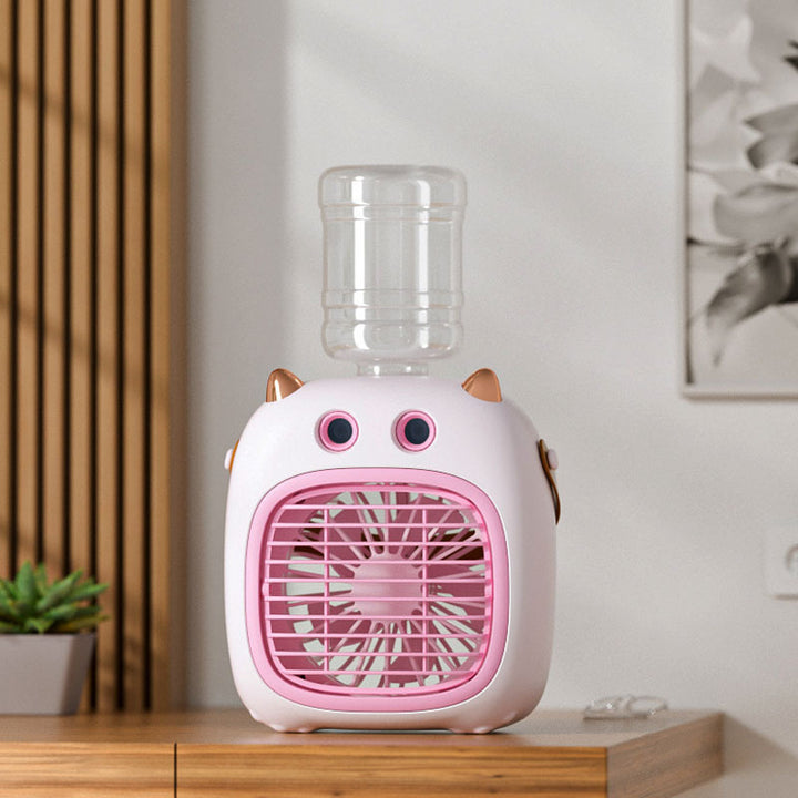Kjøling kompakt bordplate fordampende mistende vifte luftfukter med påfyllbar toppfyllt beholder og justerbar luftstrøm Luvikno