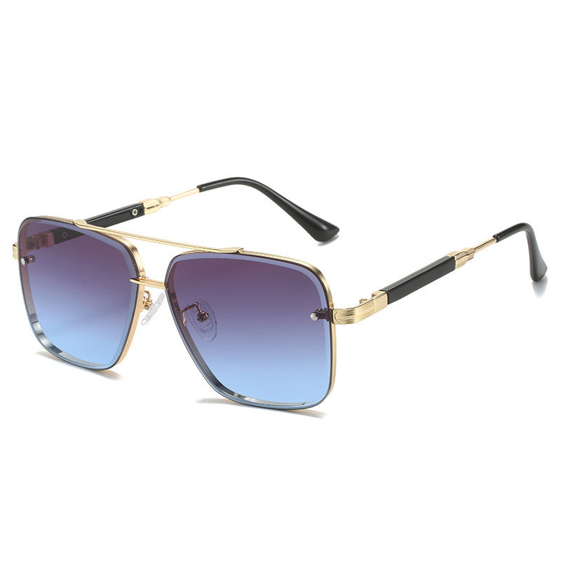 Dame Geometriske Oversized-solbriller med filigran metallramme Luvikno
