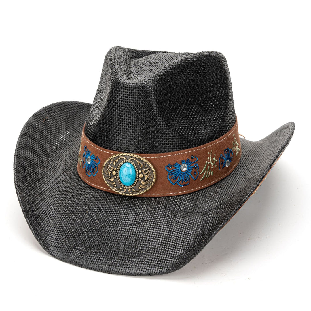 Strå Kort Bred Cowboyhatt – Vestlig Stil | Luvikno
