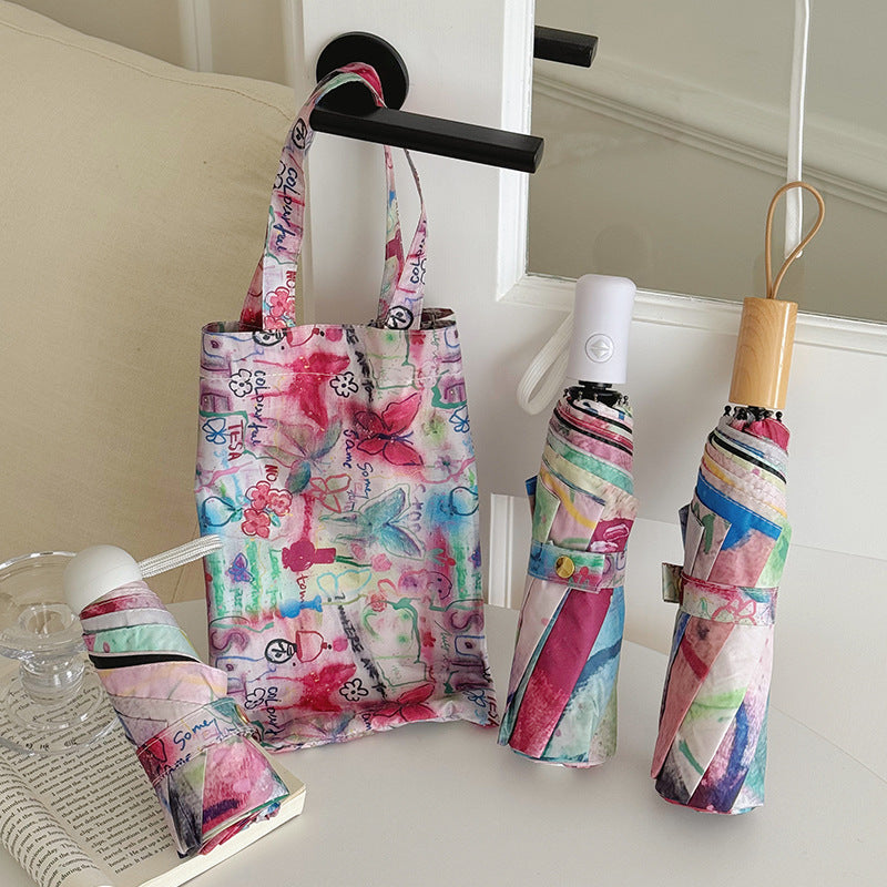 Damer Faltbar Designerveske med kreativt kunstmotiv Luvikno