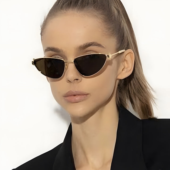 Dame Cat-Eye solbriller med elegant og fleksibel ramme Luvikno
