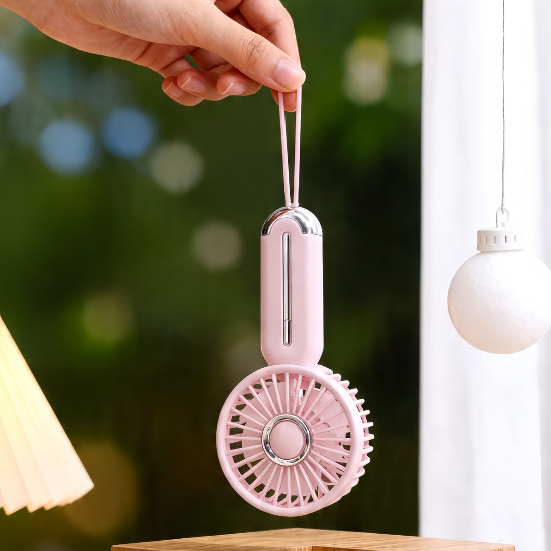 Dame bærbar mini-vifte med USB-ladefunksjon og ergonomisk design Luvikno