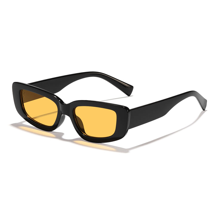 Damer moteriktig Cat-Eye solbrille med bred plastikkramme og UV-beskyttelse Luvikno