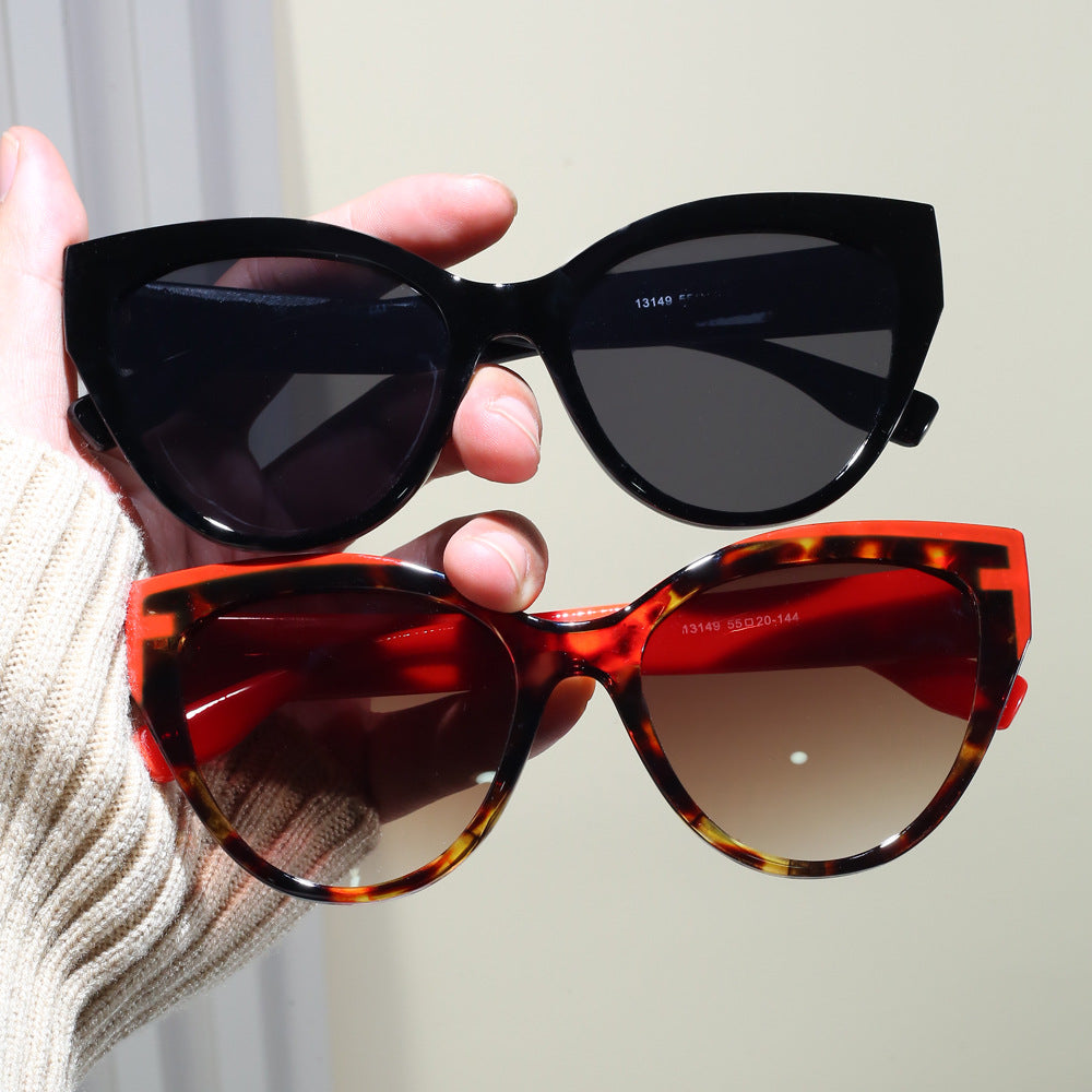 Dame Cat-Eye solbriller med ekstravagant ramme og UV-beskyttelse Luvikno