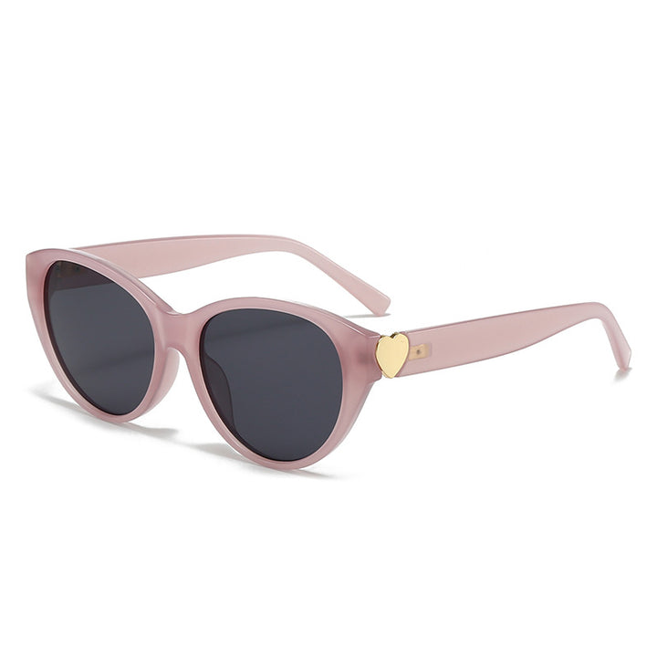 Dame Cat-Eye solbriller med hjerte-motiv Luvikno