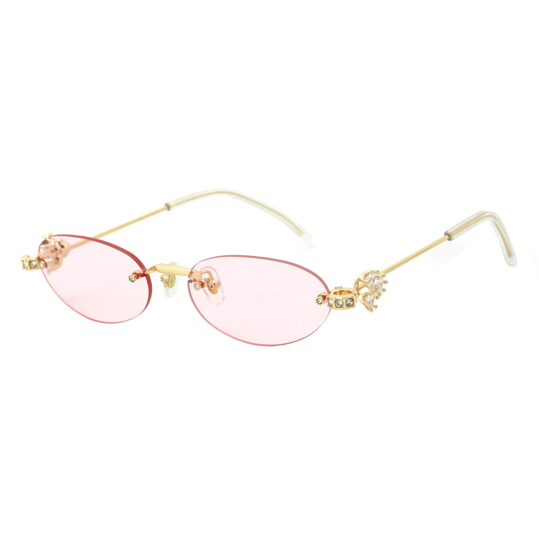 Dame Designer-solbrille med luksuriøse dekorasjoner Luvikno