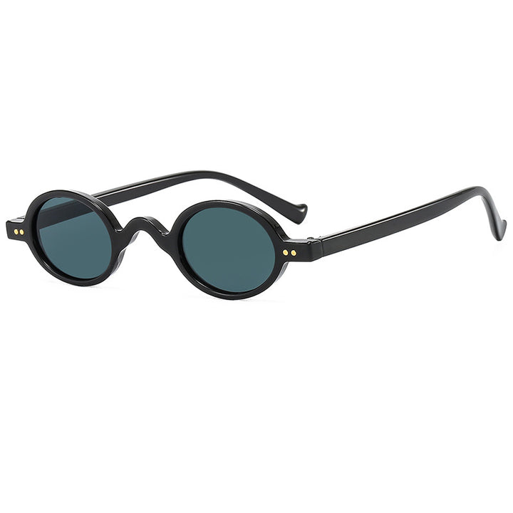 Dame rund solbrille med markant design og høykvalitets plastikkramme Luvikno