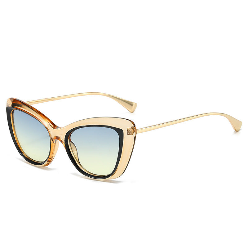 Dame Cat-Eye solbriller med elegant metallramme Luvikno