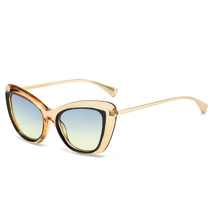Dame Cat-Eye solbriller med elegant metallramme Luvikno