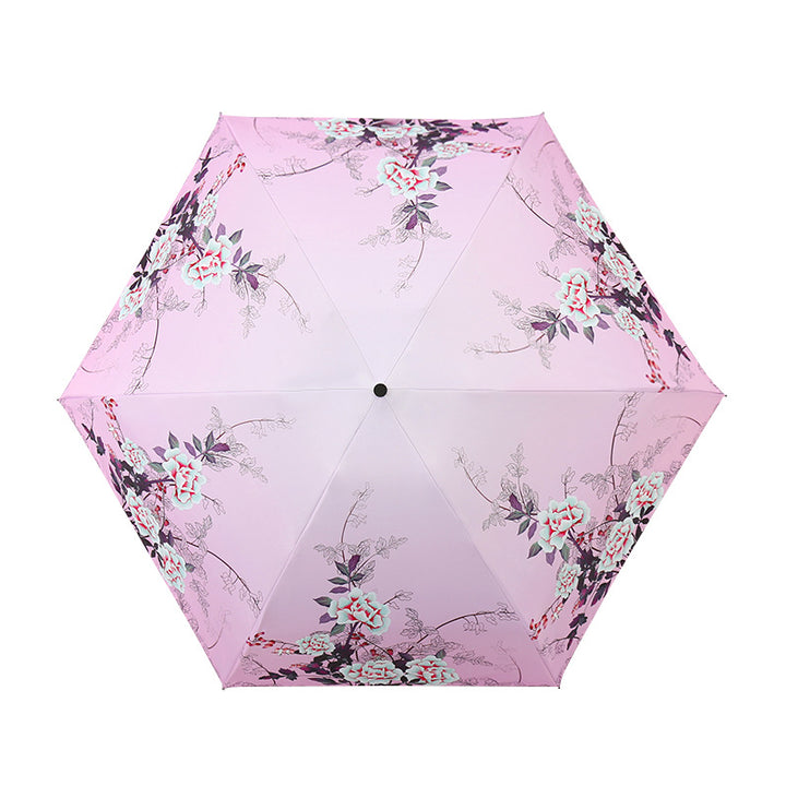 Dames Elegant Paraply med utsøkt blomsterdesign Luvikno