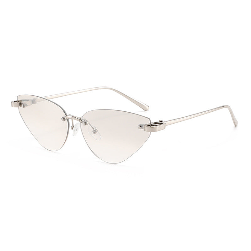 Dame elegante Cat-Eye solbriller med ultralett metallramme Luvikno