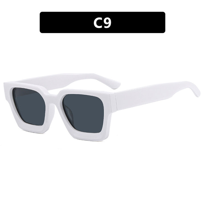 Damer moterik kvadratisk solbrille med robust ramme og gule glass Luvikno