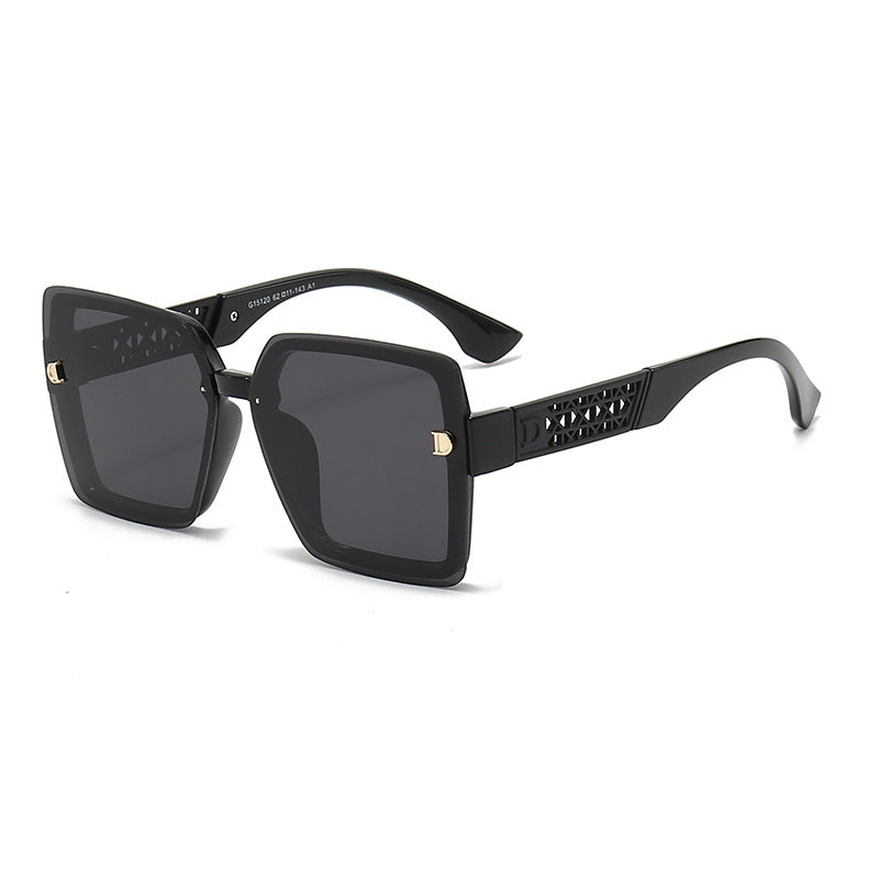 Dame moteriktig firkantet solbrille med robust ramme og UV-beskyttelse Luvikno