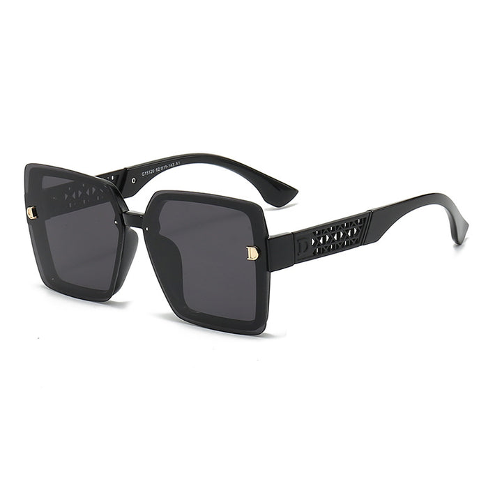 Dame moteriktig firkantet solbrille med robust ramme og UV-beskyttelse Luvikno
