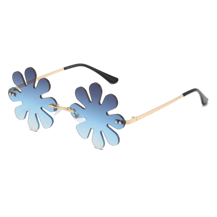 Dame Lekker blomster-solkors med stilfull metallramme Luvikno