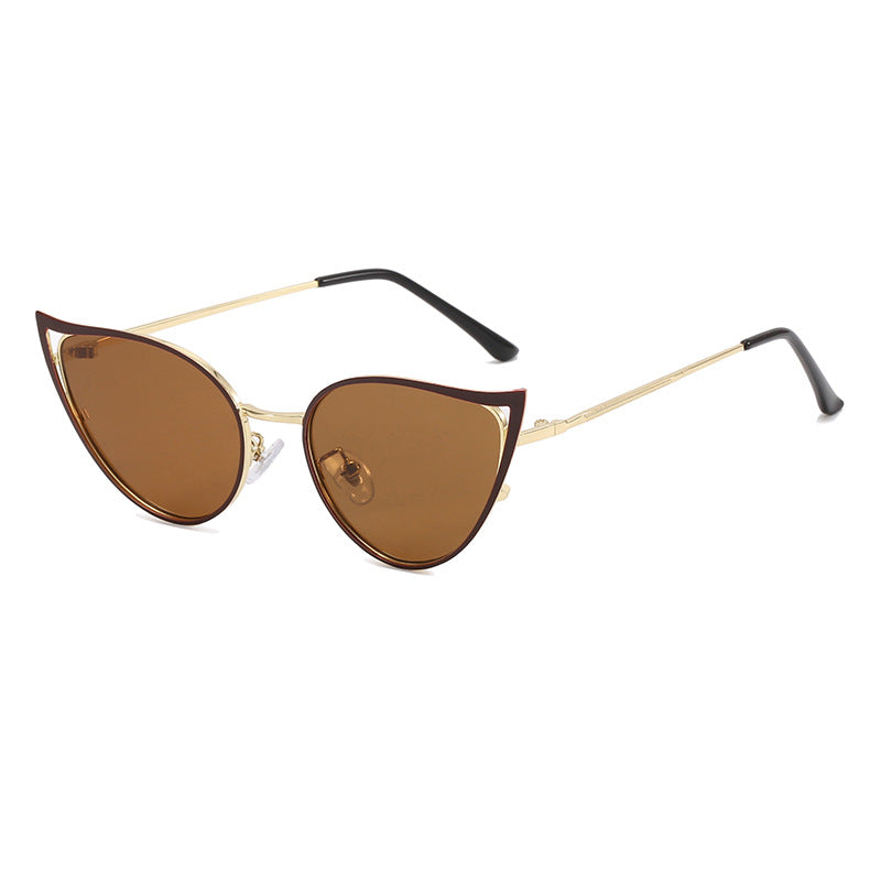 Dame cat-eye solbriller med elegant metallramme og UV-beskyttelse Luvikno